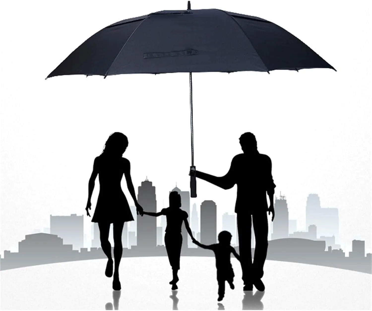 Automatic Open Golf Umbrella，Extra-Large 78 Inch Windproof Rain Stick Umbrella Sports Umbrella, Double Canopy Black Business Umbrella