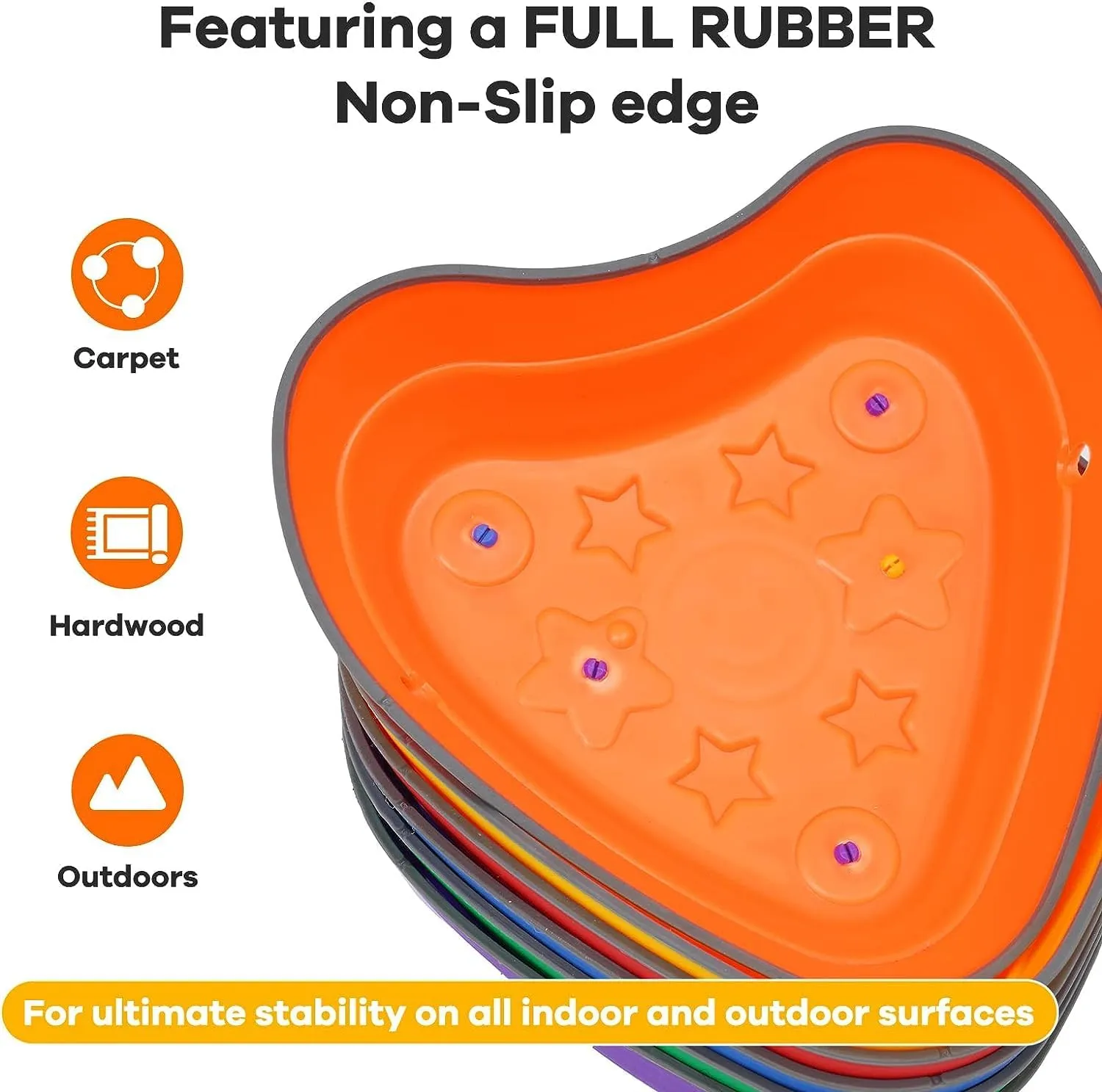 Balance Stepping Stones for Kids, Anti-Slip Rubber Non-Toxic Stackable Sensory Toys, Toddler Obstacle Course Equipment for Indoor/Outdoor Play, Gift Ready for Boys & Girls Ages 3 