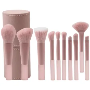 Bantang Peach Powder 10 Pcs Makeup Brush Set Eye Brush powder blusher Brush Mini Portable Makeup Tool
