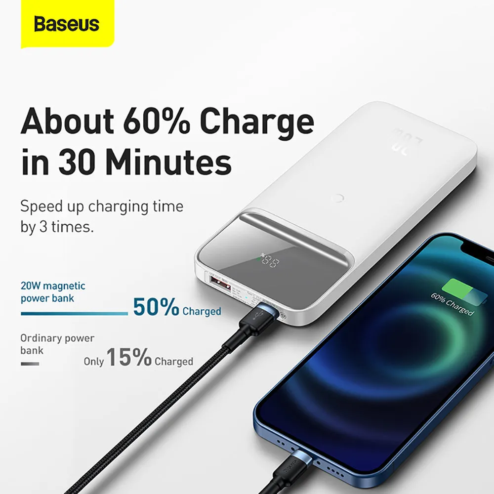 Baseus Magnetic Wireless Quick Charging Power Bank 10000mAh 20W - White