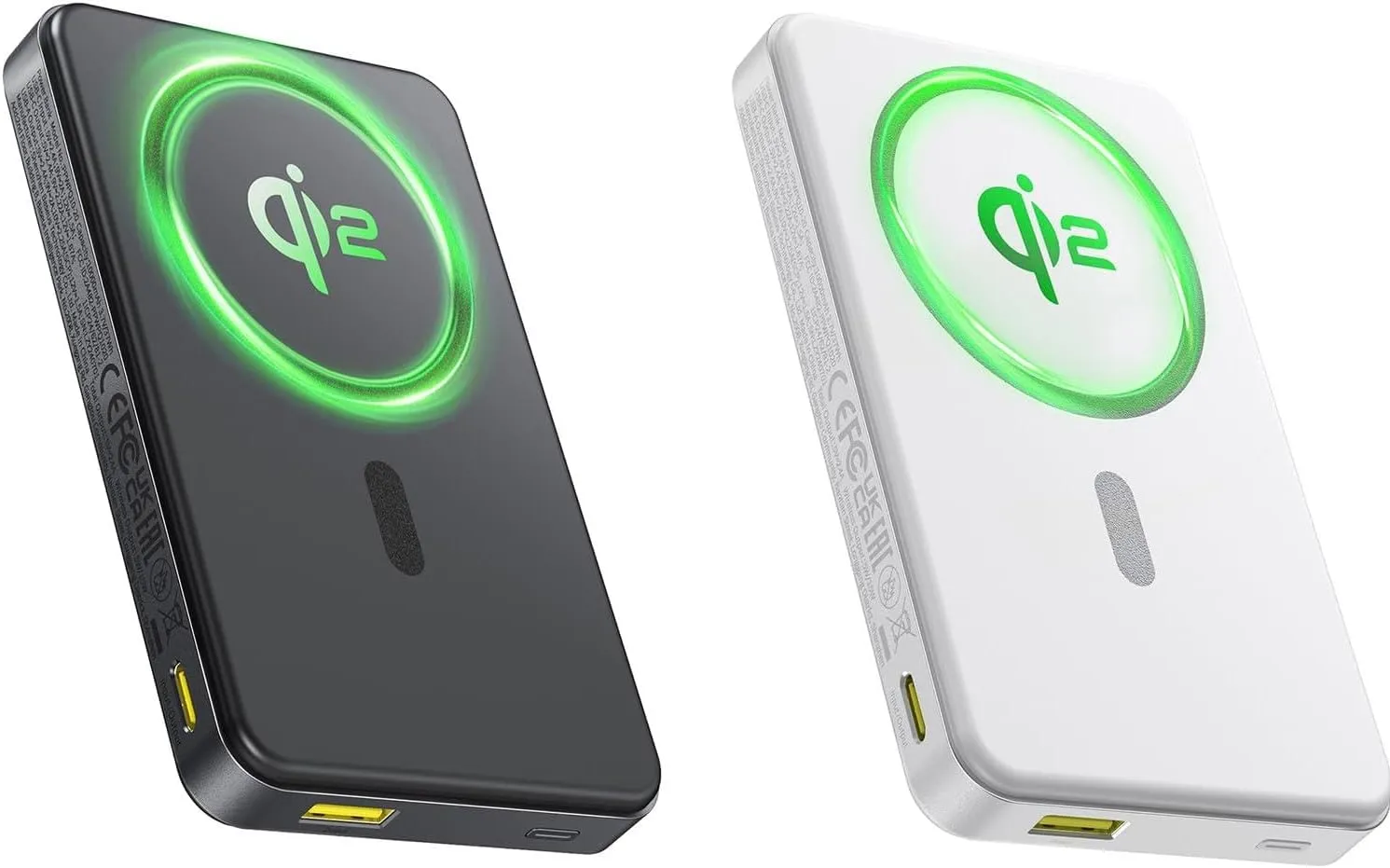 Baseus Qi2 Certified 15W Magsafe Portable Charger 2 Pack (Black & White)