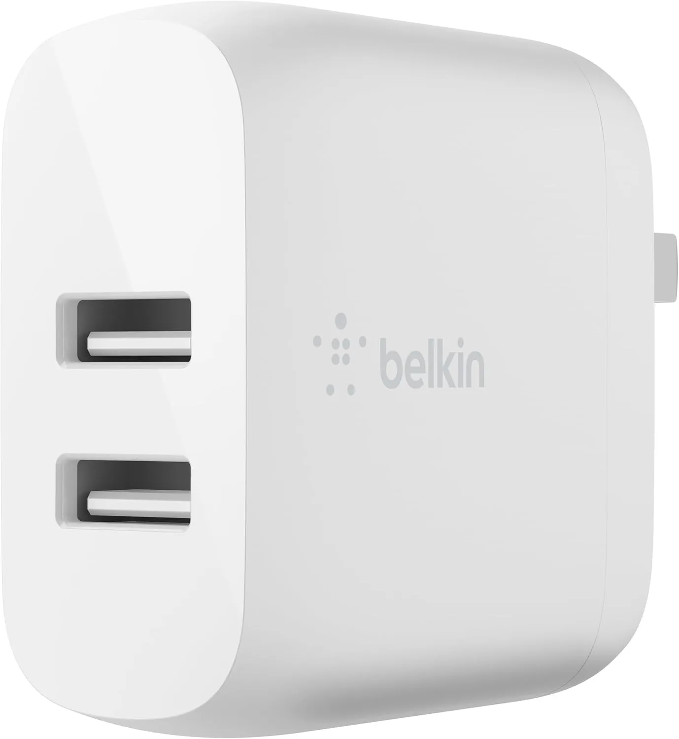 Belkin 24W Dual Port USB Wall Charger - iPhone Fast Charging - Charging Block for Power Bank, iPhone 16, iPhone 15, iPhone 14, iPad Pro, Samsung Nintendo Switch 2 & More, (Cable Not Included)