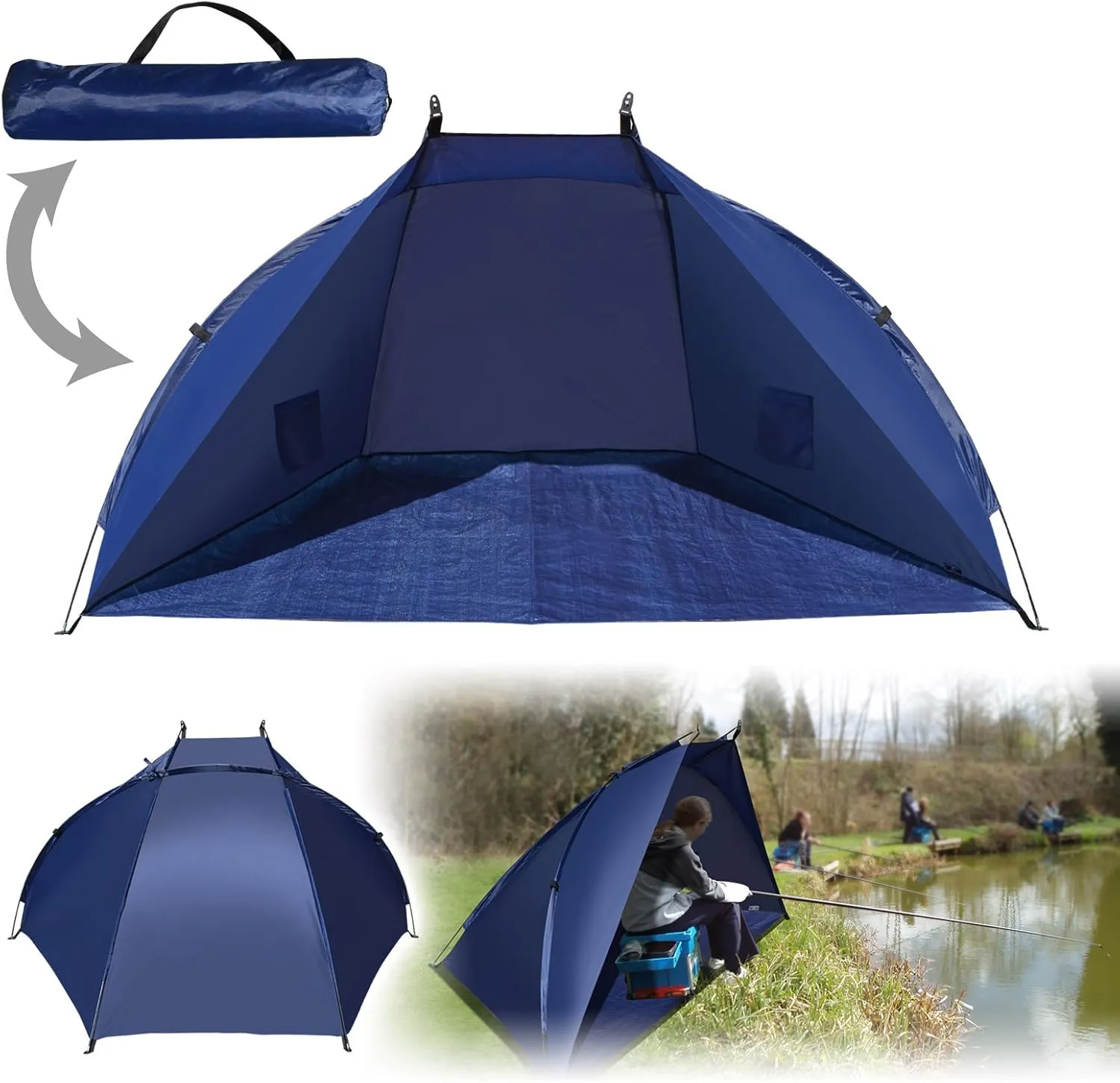 BenefitUSA Outdoor Fishing Beach Tent Canopy Camping Hiking Picnic Sunshade Family Sports Shelter Travel Napping (Dark Blue)