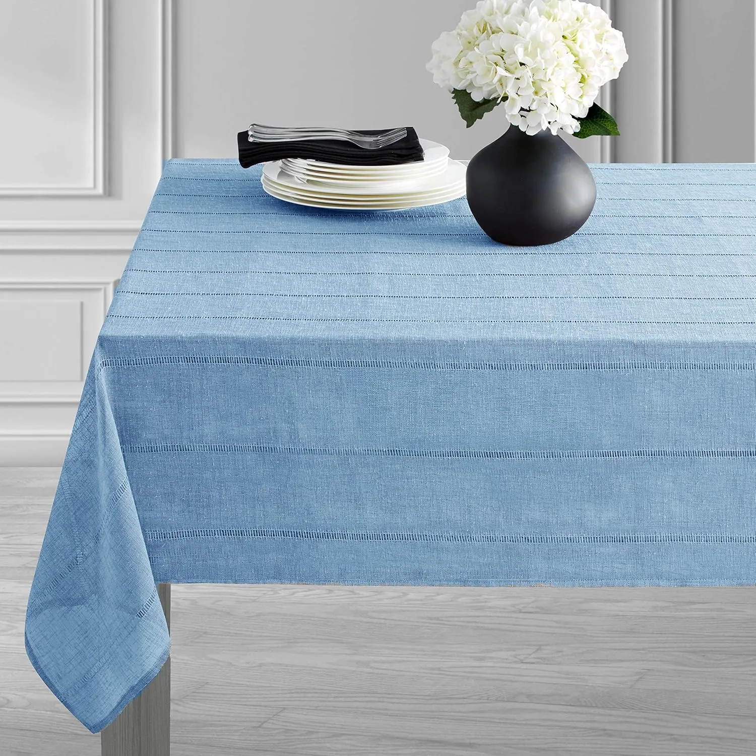 Benson Mills CORI Sheer Lightweight Tablecloth, 60 x 84 in, Blue