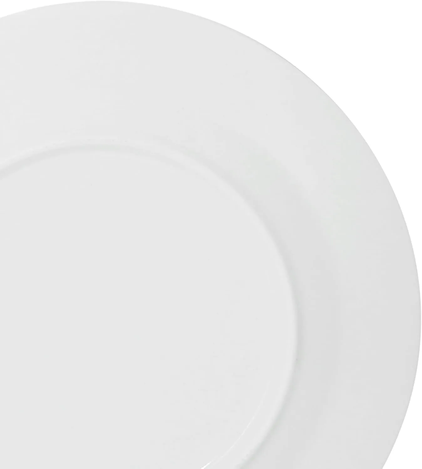 bestone 8 Inch Porcelain White Salad Plates Set, Porcelain Dessert/Salad Plate，Classic Round with Wide Rim, Lead-Free,Dishwasher, Microwave, Freezer, Oven Safe, for Everyday Use-Set of 6