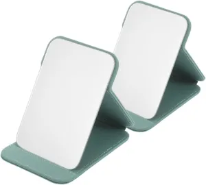 BESTYASH 2Pcs Portable Folding Makeup Mirror for Dorm Small Tabletop Vanity Mirror with High Definition Reflection for Travel and Home Use Compact Design for Personal