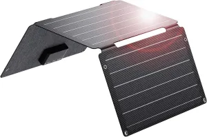 BigBlue 30W Solar Panel with Fast Charging USB-A, PD 24W USB-C and DC Ports, IP68 Waterproof, Portable Folding Solar Charger Compatible with iPhone, iPad, Samsung, LG, Power Banks, Power Station etc