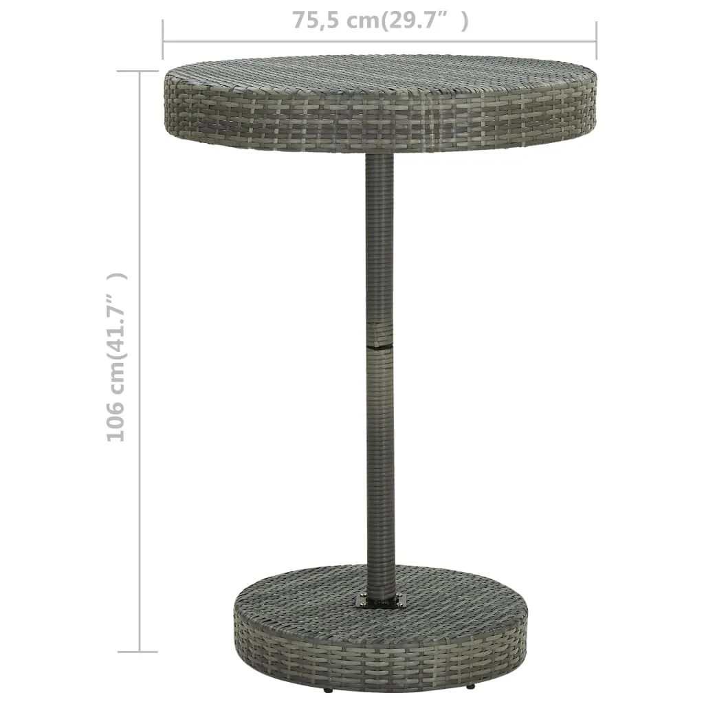 Bistro Table Outdoor Side Table Patio Garden Wicker Furniture PE Rattan