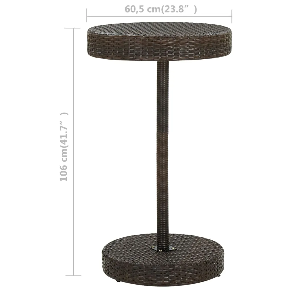 Bistro Table Outdoor Side Table Patio Garden Wicker Furniture PE Rattan