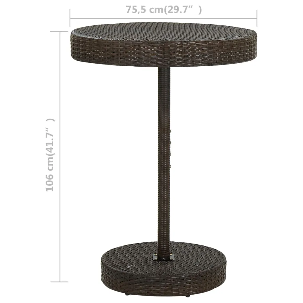 Bistro Table Outdoor Side Table Patio Garden Wicker Furniture PE Rattan