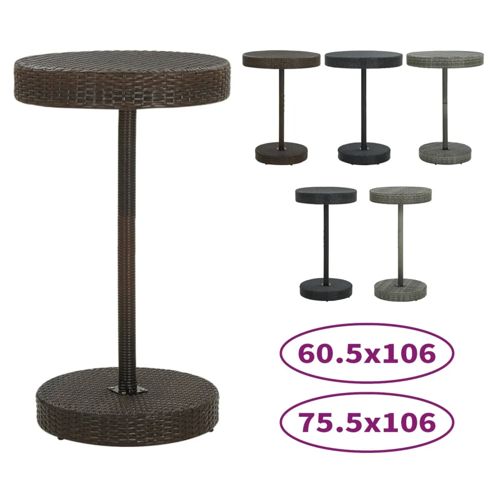 Bistro Table Outdoor Side Table Patio Garden Wicker Furniture PE Rattan