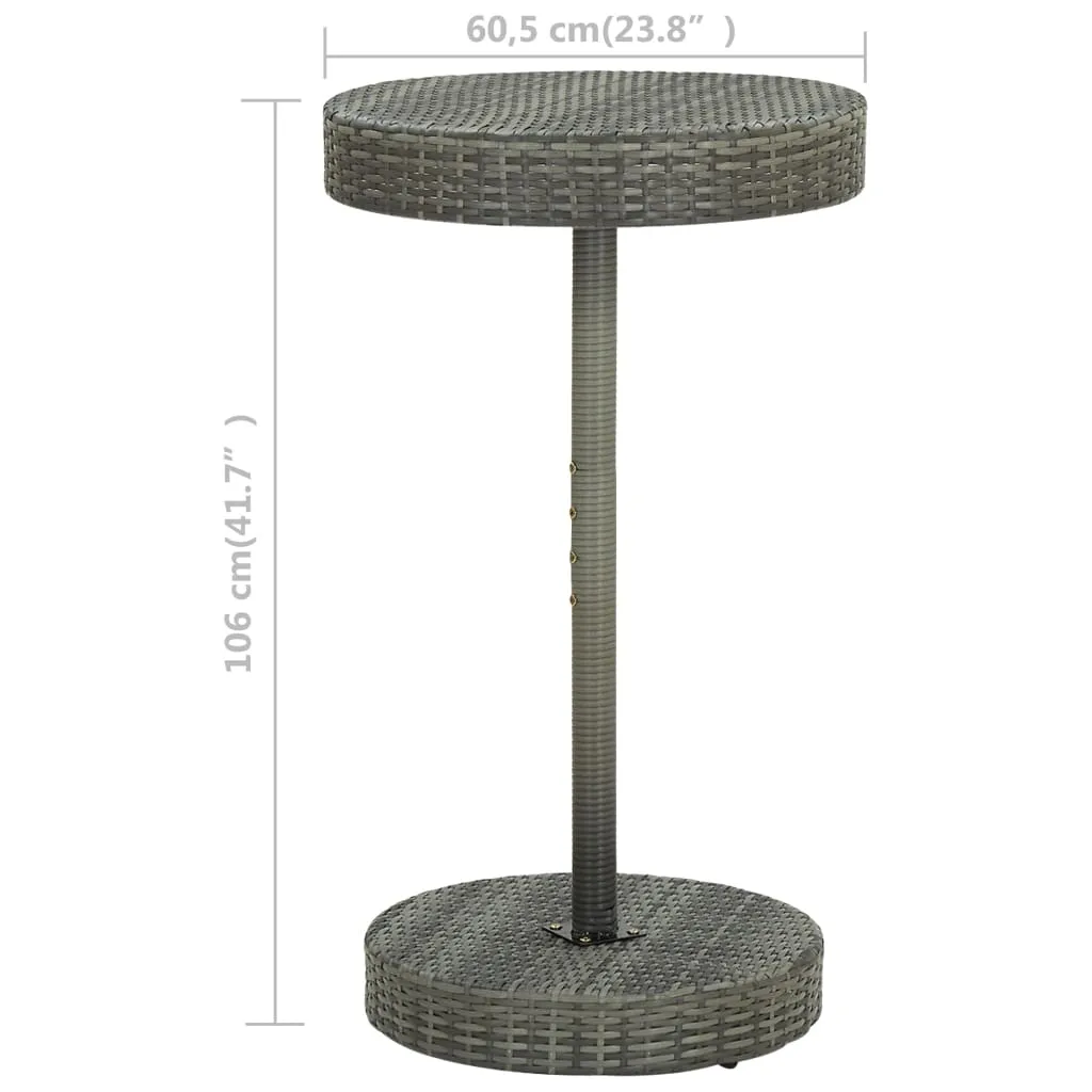 Bistro Table Outdoor Side Table Patio Garden Wicker Furniture PE Rattan