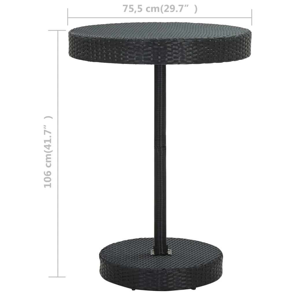 Bistro Table Outdoor Side Table Patio Garden Wicker Furniture PE Rattan