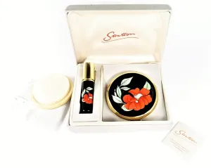 Black Red Gold Stratton Compact Perfume Atomiser Gift Set Unused 1990s