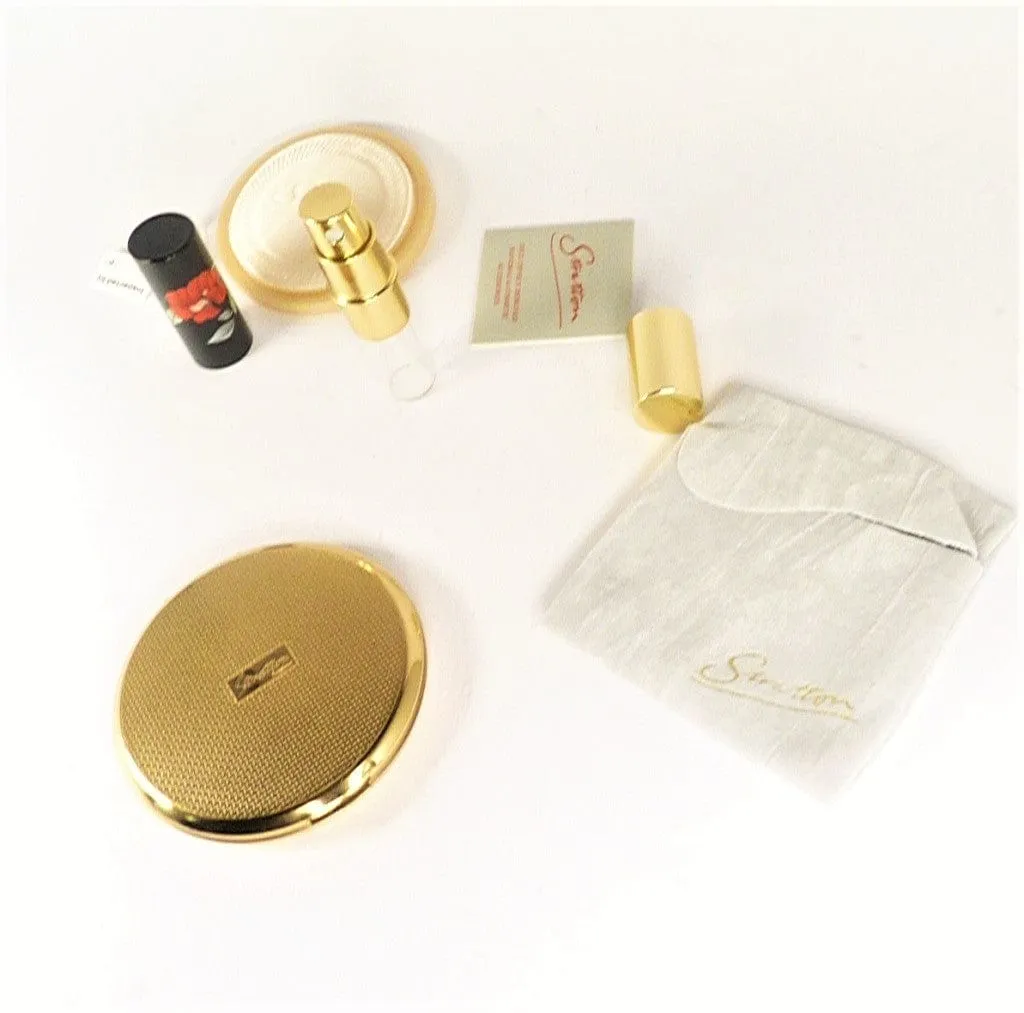Black Red Gold Stratton Compact Perfume Atomiser Gift Set Unused 1990s