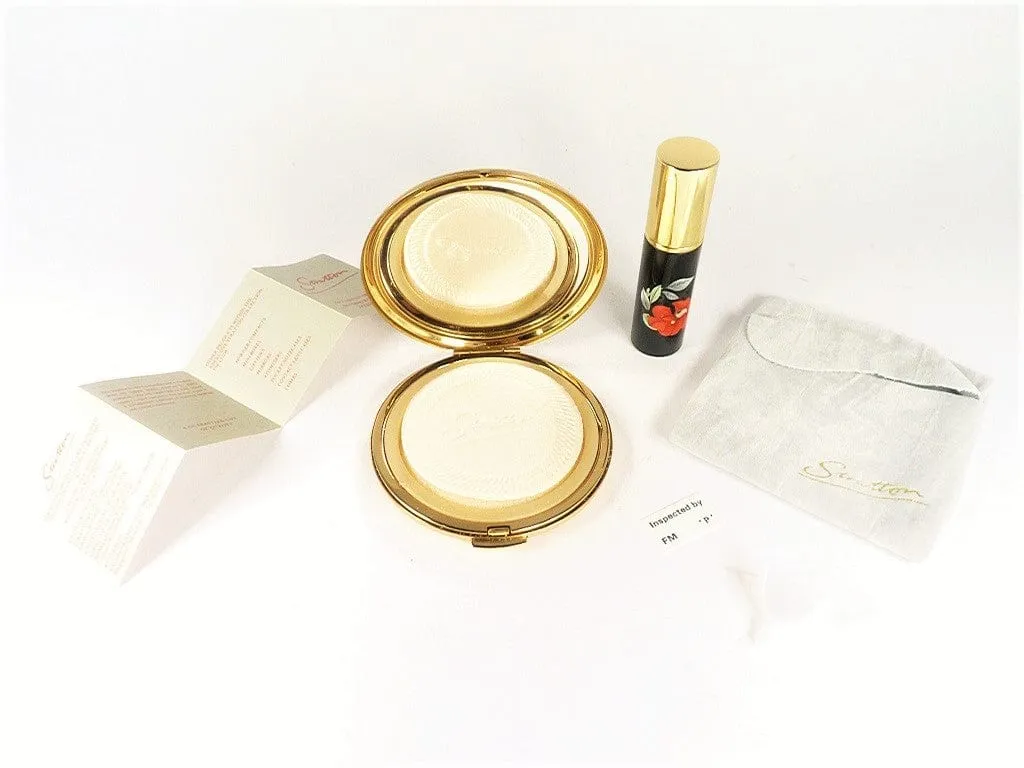 Black Red Gold Stratton Compact Perfume Atomiser Gift Set Unused 1990s