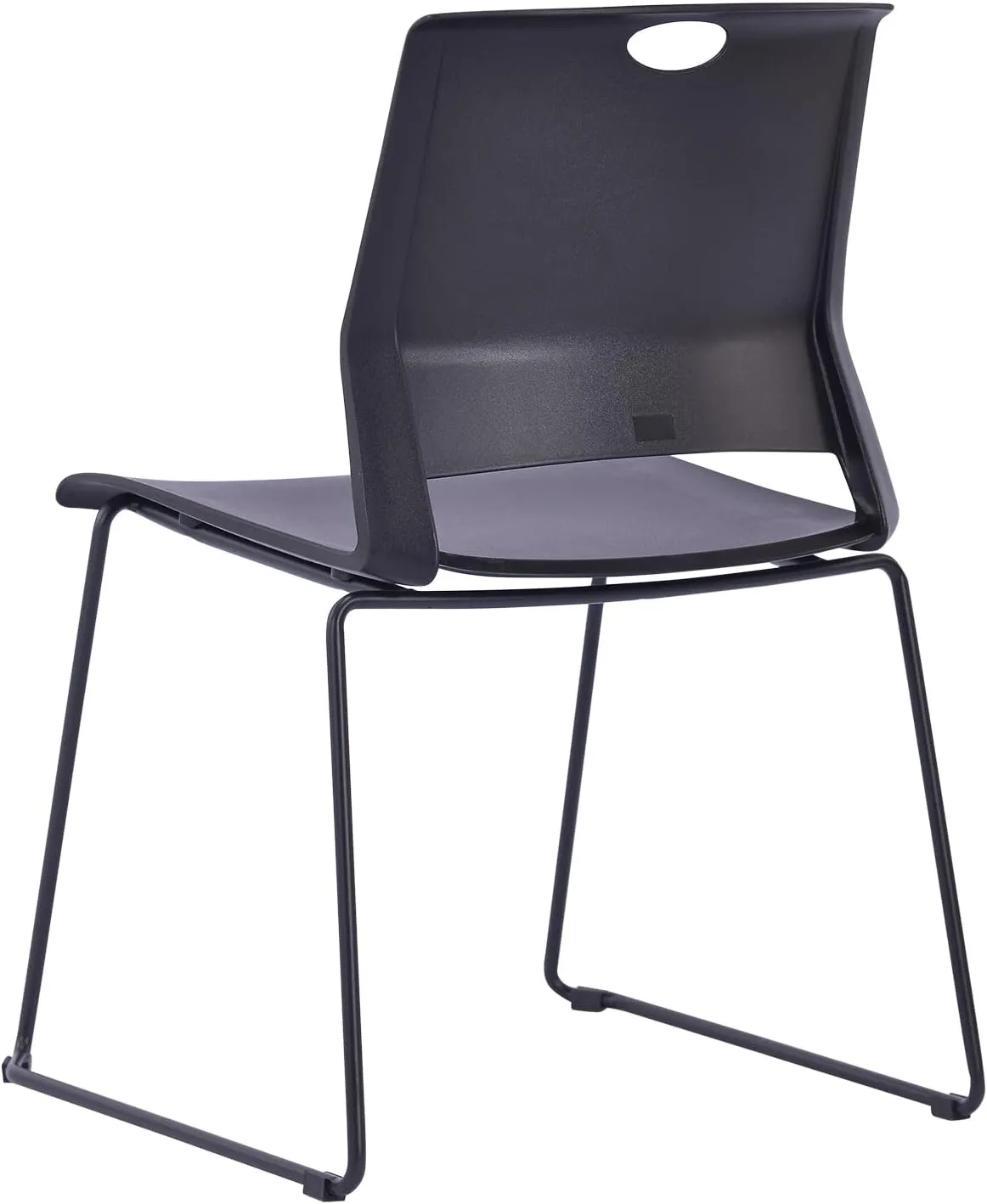 Black Waiting Room Guest Chairs Set of 4, Church Chairs with Sled Base, Black Stackable Chair for Conference Room,Training Room.
