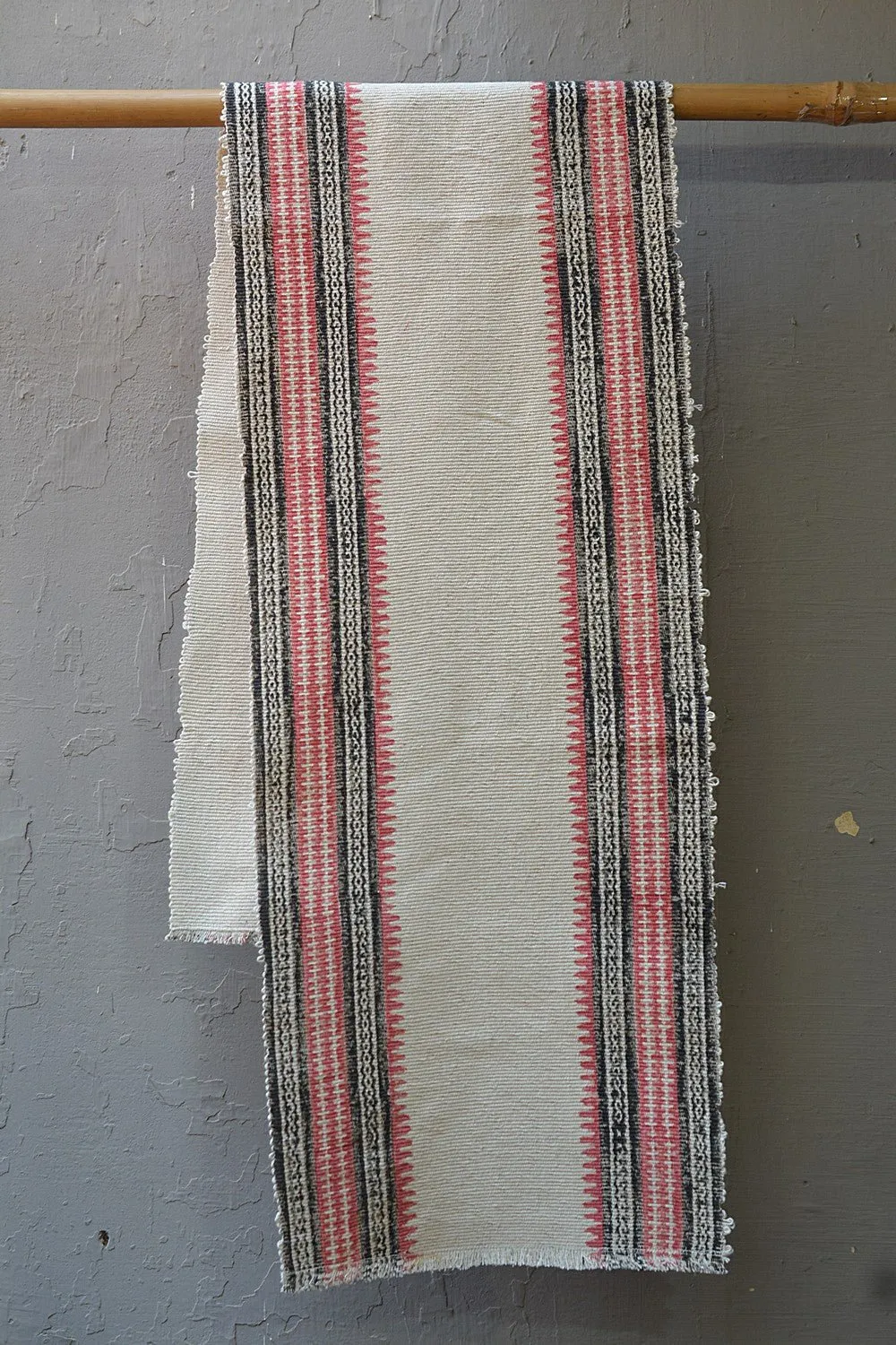 Block Printed Table Runner - Black and Rose