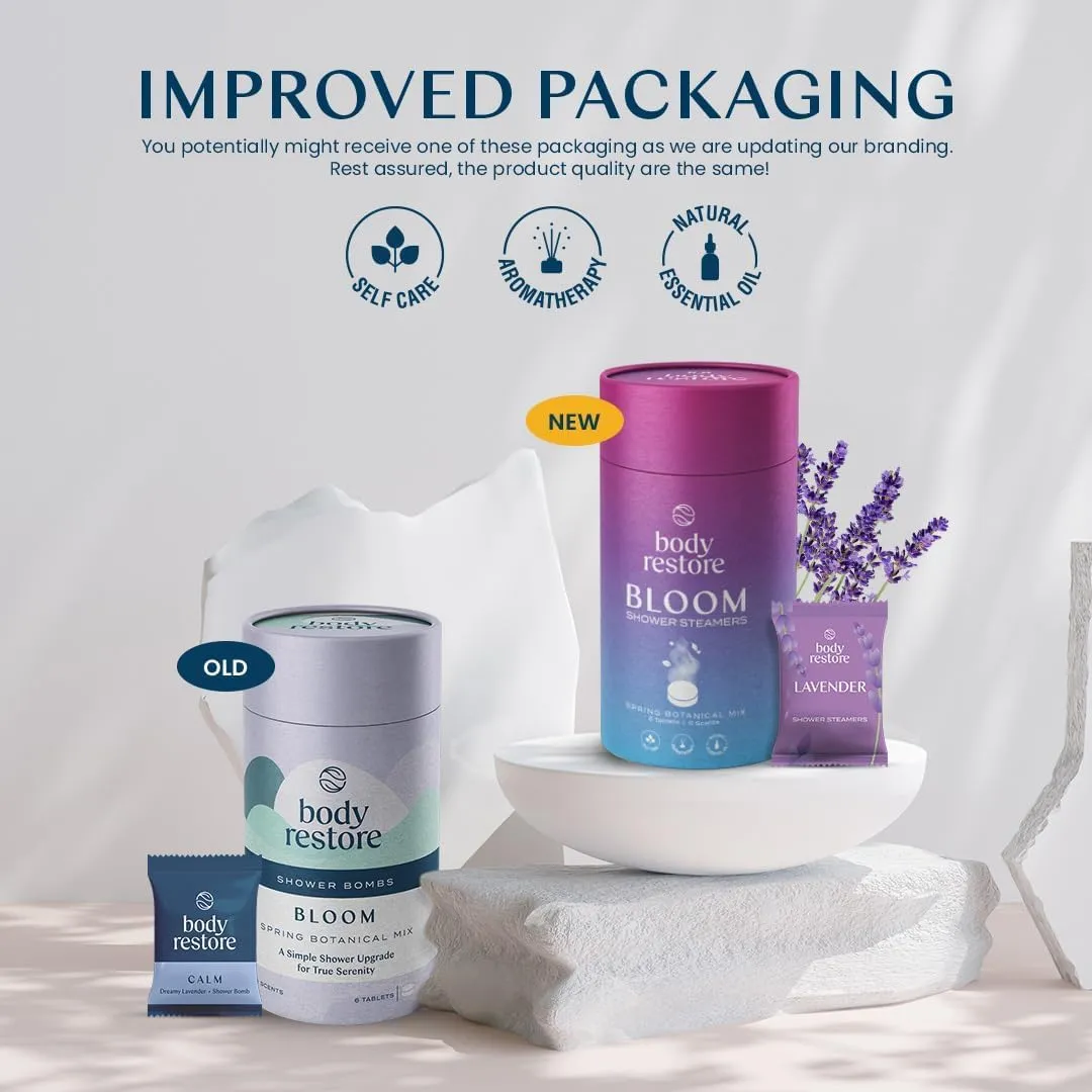 Body Restore Shower Steamers Aromatherapy 6 Pack - Fathers Day Unique Gifts for Dad, Grandpa, Birthday Gift for Mom, Daughter, Son, Best Friend, Travel Essentials, Self Care, Bath Bombs - Bloom