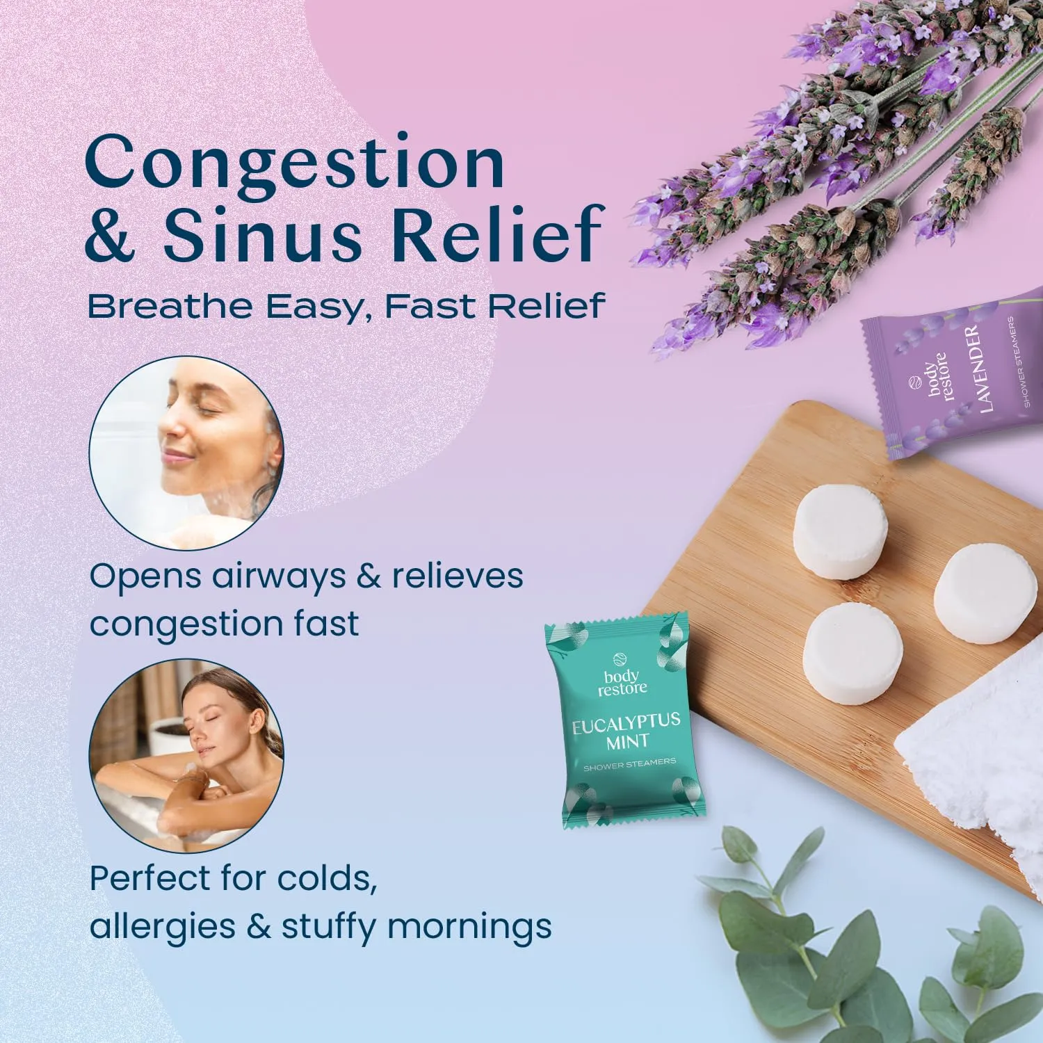 Body Restore Shower Steamers Aromatherapy 6 Pack - Fathers Day Unique Gifts for Dad, Grandpa, Birthday Gift for Mom, Daughter, Son, Best Friend, Travel Essentials, Self Care, Bath Bombs - Bloom