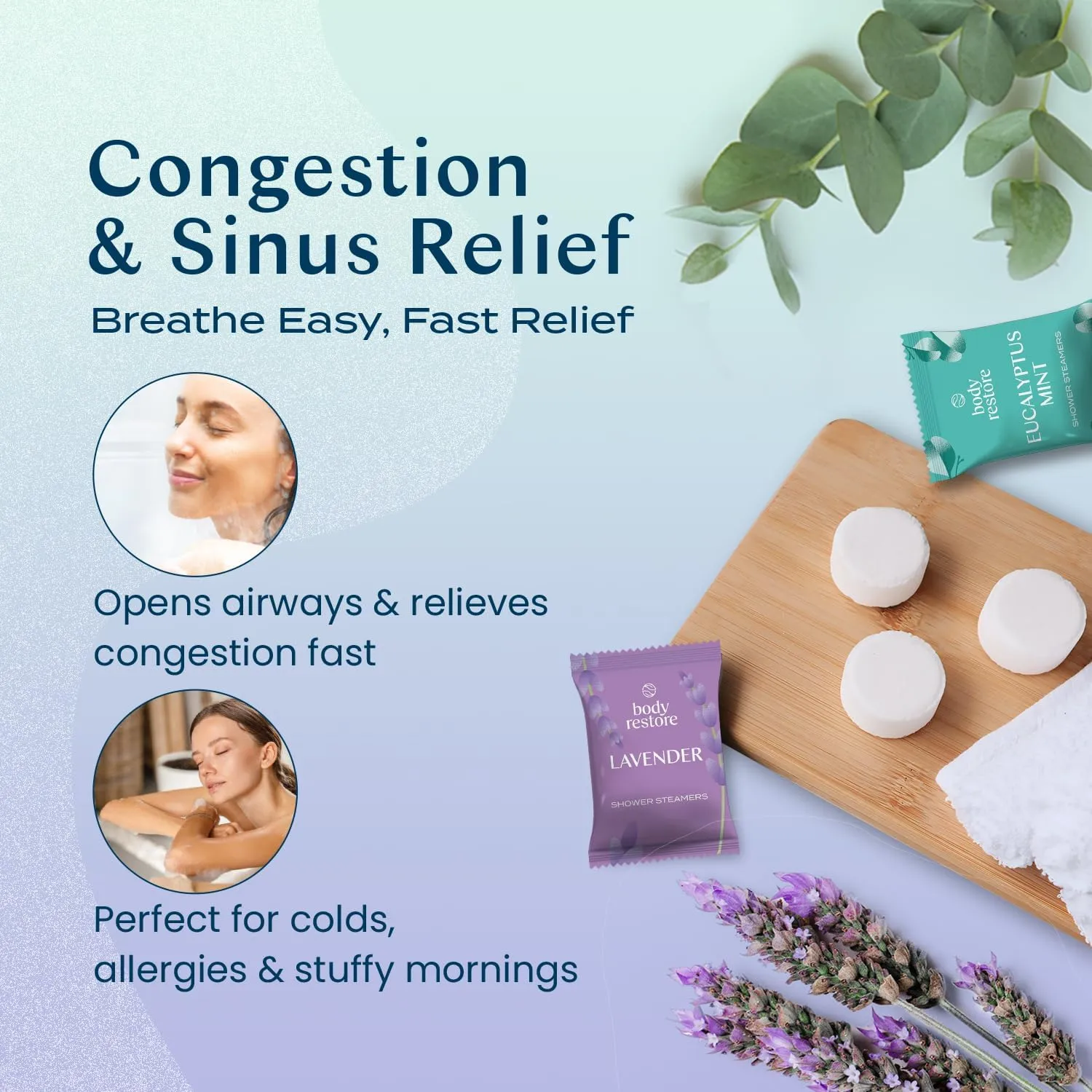 Body Restore Shower Steamers Aromatherapy 6 Pack - Fathers Day Unique Gifts for Dad, Grandpa, Birthday Gift for Mom, Daughter, Son, Best Friend, Travel Essentials, Self Care - Variety