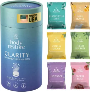 Body Restore Shower Steamers Aromatherapy 6 Pack - Fathers Day Unique Gifts for Dad, Grandpa, Birthday Gift for Mom, Daughter, Son, Best Friend, Travel Essentials, Self Care - Variety