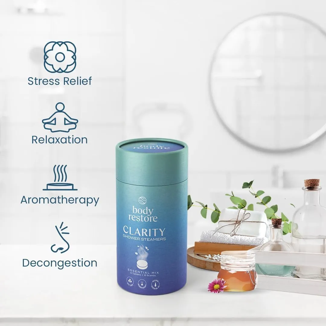 Body Restore Shower Steamers Aromatherapy 6 Pack - Fathers Day Unique Gifts for Dad, Grandpa, Birthday Gift for Mom, Daughter, Son, Best Friend, Travel Essentials, Self Care - Variety