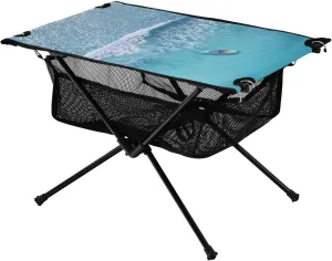 Bolaz Outdoor Folding Portable Picnic Camping Table-Blue Ocean Boat,Storage Mesh for Camping Gear Accessories, Hiking, Mountaineering, Outdoor Travel