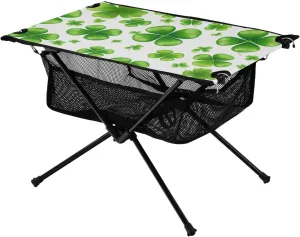 Bolaz Outdoor Folding Portable Picnic Camping Table-Green Clover 2,Storage Mesh for Camping Gear Accessories, Hiking, Mountaineering, Outdoor Travel