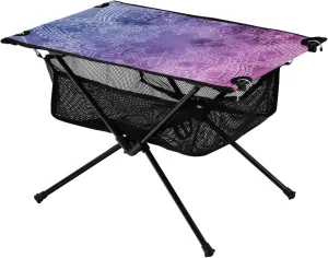 Bolaz Outdoor Folding Portable Picnic Camping Table-Purple Mandala,Storage Mesh for Camping Gear Accessories, Hiking, Mountaineering, Outdoor Travel