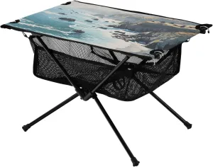 Bolaz Outdoor Folding Portable Picnic Camping Table-Sea Wave9,Storage Mesh for Camping Gear Accessories, Hiking, Mountaineering, Outdoor Travel