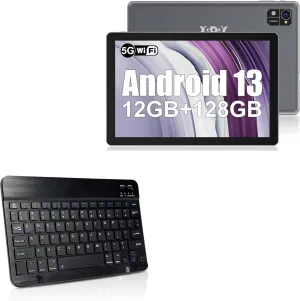 BoxWave Keyboard Compatible with Xgody N02PRO (10 in) - SlimKeys Bluetooth Keyboard, Portable Thin with Chiclet-Style Keys - Jet Black
