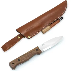 BPS Knives B1 CSHF - Bushcraft Knife for Men - Camping Survival Fixed Blade With Sheath and Ferro Rod - Full Tang Carbon Steel Camp Tool