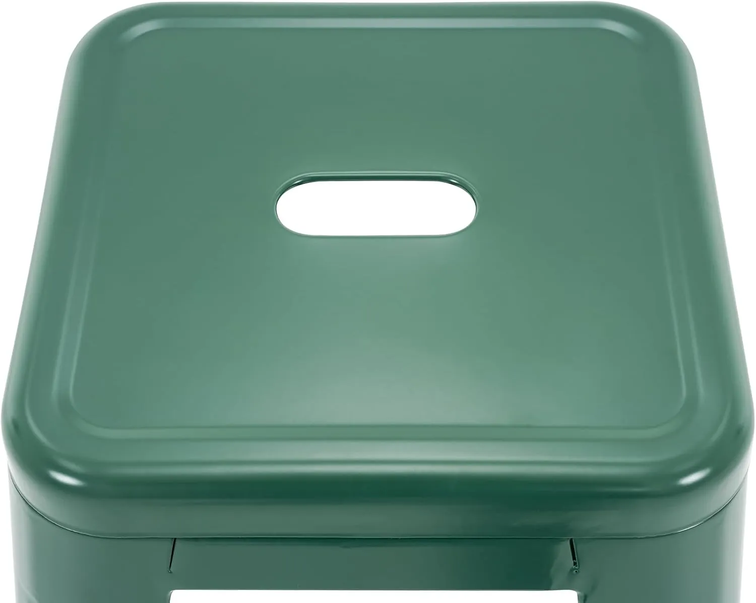 Brage Living 18 Inch Industrial Metal Stools Set of 4, Stackable Classroom & Dining Chairs for Indoor Outdoor, Kitchen Short Stools (Dark Green)