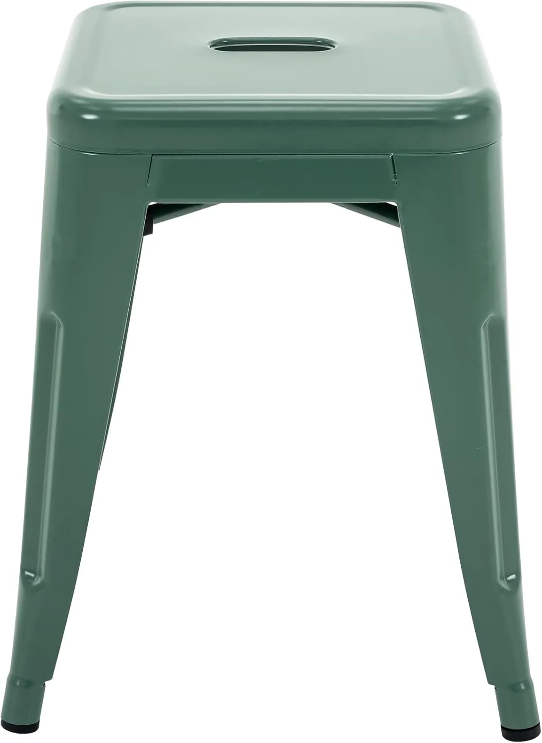 Brage Living 18 Inch Industrial Metal Stools Set of 4, Stackable Classroom & Dining Chairs for Indoor Outdoor, Kitchen Short Stools (Dark Green)