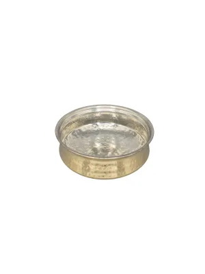 Brass Hyderabadi Style Biryani Handi with Kalai Coating, Hammered Finish, 11", 2.5 Liter's