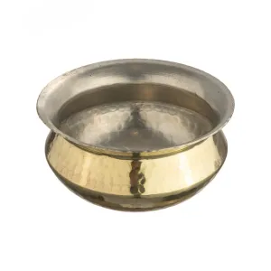 Brass Sipri for Cooking, Hammered Finish, 8.5", 1.5 Liter, Healthy Cookware, Kalai Coating