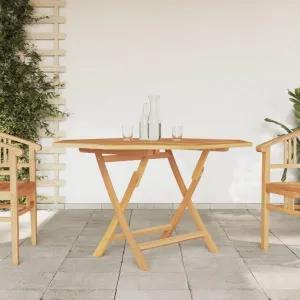 Brown Solid Teak Wood Folding Outdoor Table for Dining, Camping, Picnic | Portable Furniture for Kitchen, Hallway & Balcony