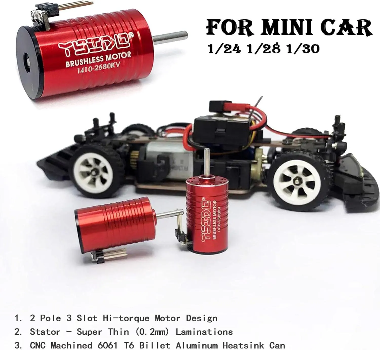 Brushless Outrunner Motor 2580KV/3580KV/5580KV/9580KV RC Electric Motor Fixed Motor for Kyosho Mini-Z 1/24 1/28 RC Car