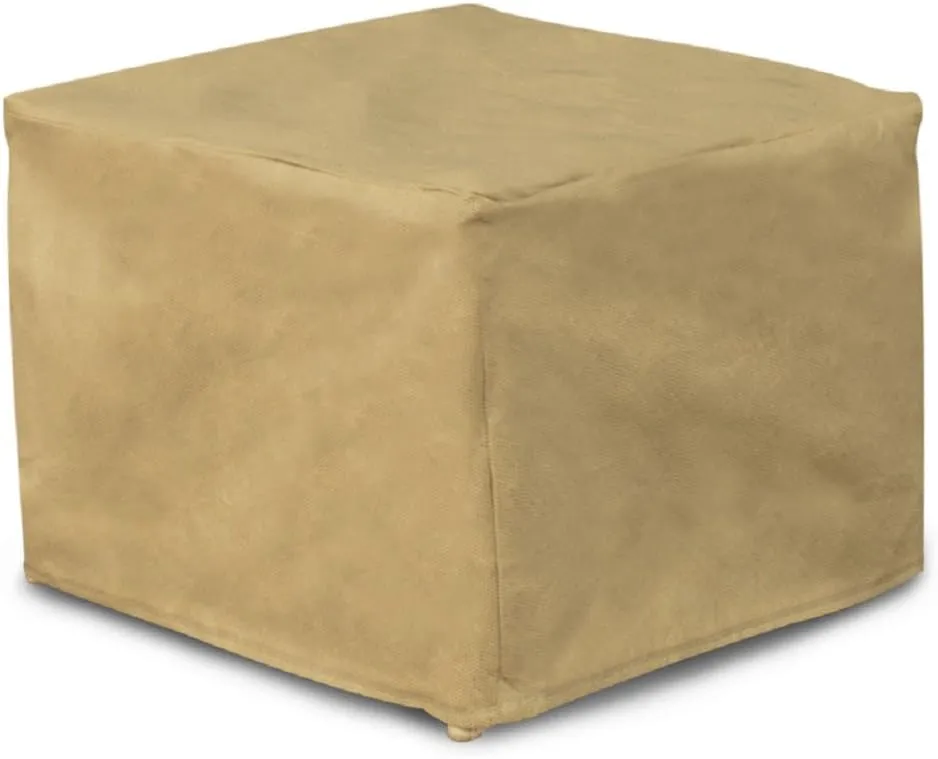 Budge P4A02SF1 All Seasons Square Patio Table / Ottoman Cover Lightweight, UV-Resistant, Extra Large, Tan, Extra Large - 16"H x 36"W x 36"L