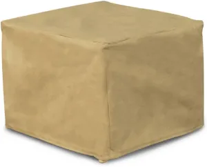 Budge P4A02SF1 All Seasons Square Patio Table / Ottoman Cover Lightweight, UV-Resistant, Extra Large, Tan, Extra Large - 16"H x 36"W x 36"L