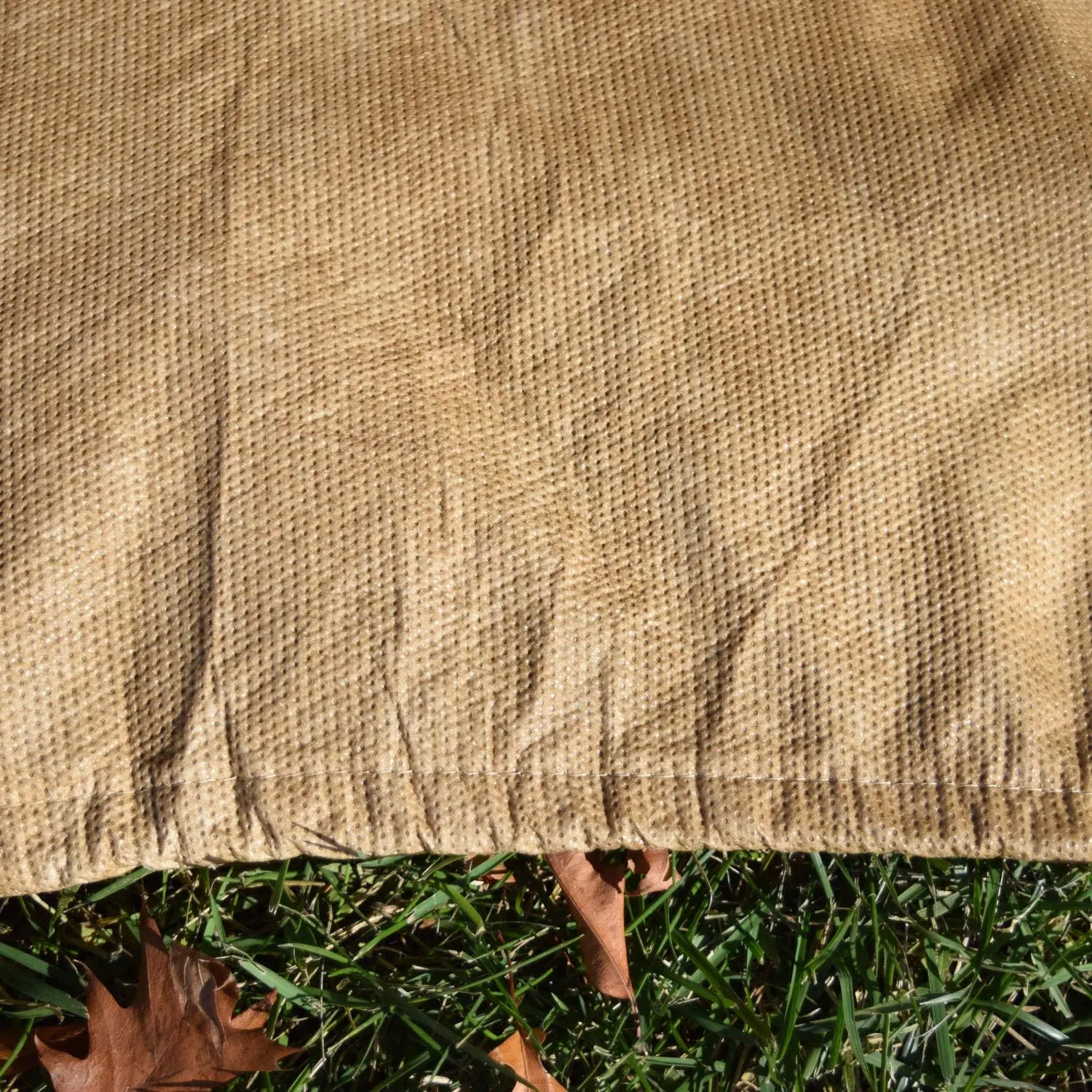Budge P4A02SF1 All Seasons Square Patio Table / Ottoman Cover Lightweight, UV-Resistant, Extra Large, Tan, Extra Large - 16"H x 36"W x 36"L