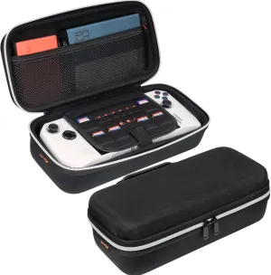 ButterFox Large Carry Case Bag For ASUS Rog Ally Handheld 2023 and Rog Ally X with Built-in Stand, Fits Charger, Large Accessories Pocket for 65W Battery Bank, Slim Mouse and HDMI Cable (Black/White)