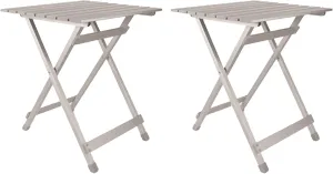 Camco 2 Pack Large Durable Aluminum Fold Away Design Multi Use Outdoor Sidetable