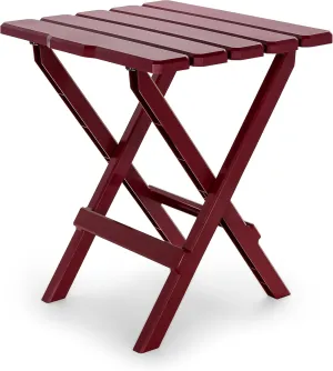 Camco 51694 Red Large Adirondack Portable Outdoor Folding Side Table, Perfect for The Beach, Camping, Picnics, Cookouts and More, Weatherproof and Rust Resistant