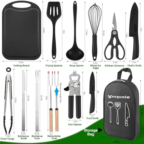 Camping Essentials Cookware Cooking Utensils Set - Camping Kitchen Utensils