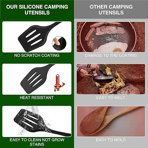 Camping Essentials Cookware Cooking Utensils Set - Camping Kitchen Utensils