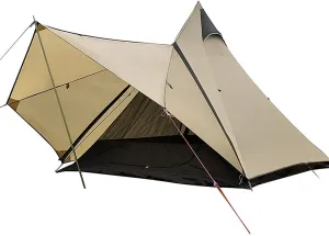 Camping Pyramid Tent Adult Indian Teepee Tent Yurt Tent Double Layers Tents for Outdoor Camping Hiking Hunting 3-4 Person