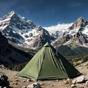 Camping Tent with Wood Stove Jack, Teepee Style, Tent for Survival, Hunting, Military, Fishing