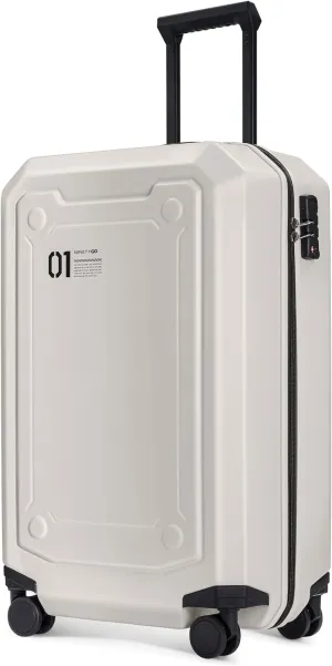 Carry On Luggage 22x14x9 Airline Approved, 20 Inch Luggage with Smooth Double Spinner Wheels, Hard Shell PC ABS Suitcase Carry-On, Lightweight Travel Luggage, TSA Approved (White, Sahara)